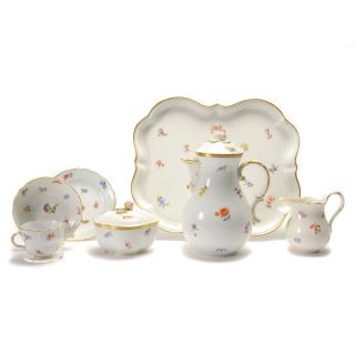 Appraisal: Meissen Scattered Flowers Porcelain Tea Service Each piece painted with