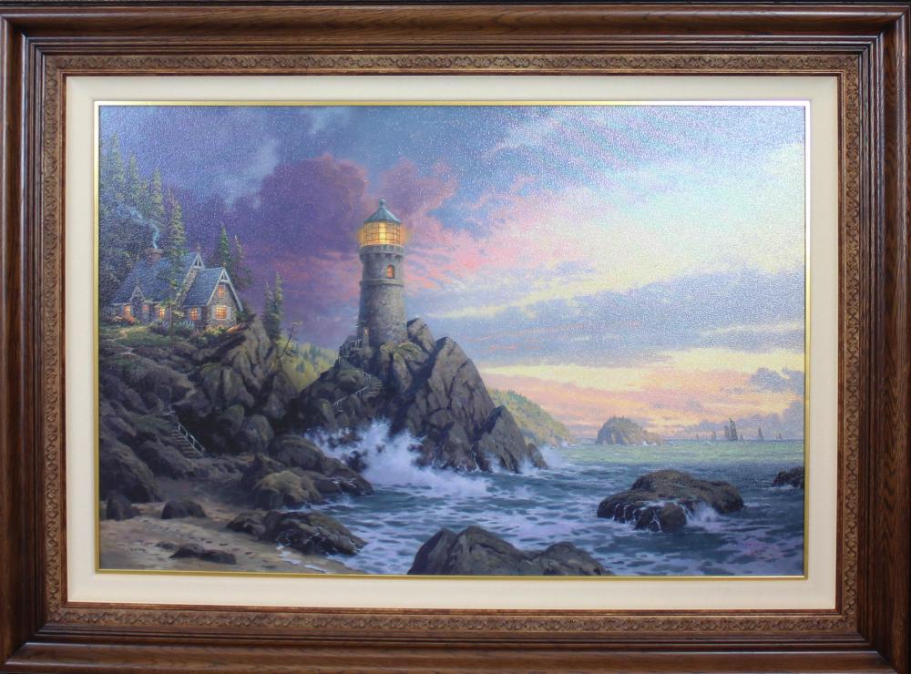 Appraisal: THOMAS KINKADE United States - embellished print on canvas Rock