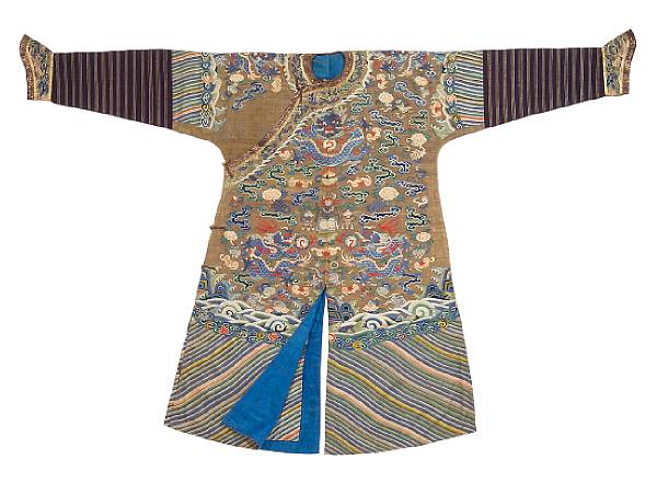 Appraisal: An unusual kesi-woven gilt thread ground dragon robe th Century