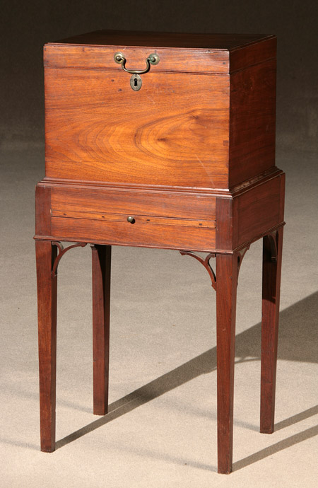 Appraisal: Federal Style Walnut Cellaret-on-Stand Late th Century Height - in