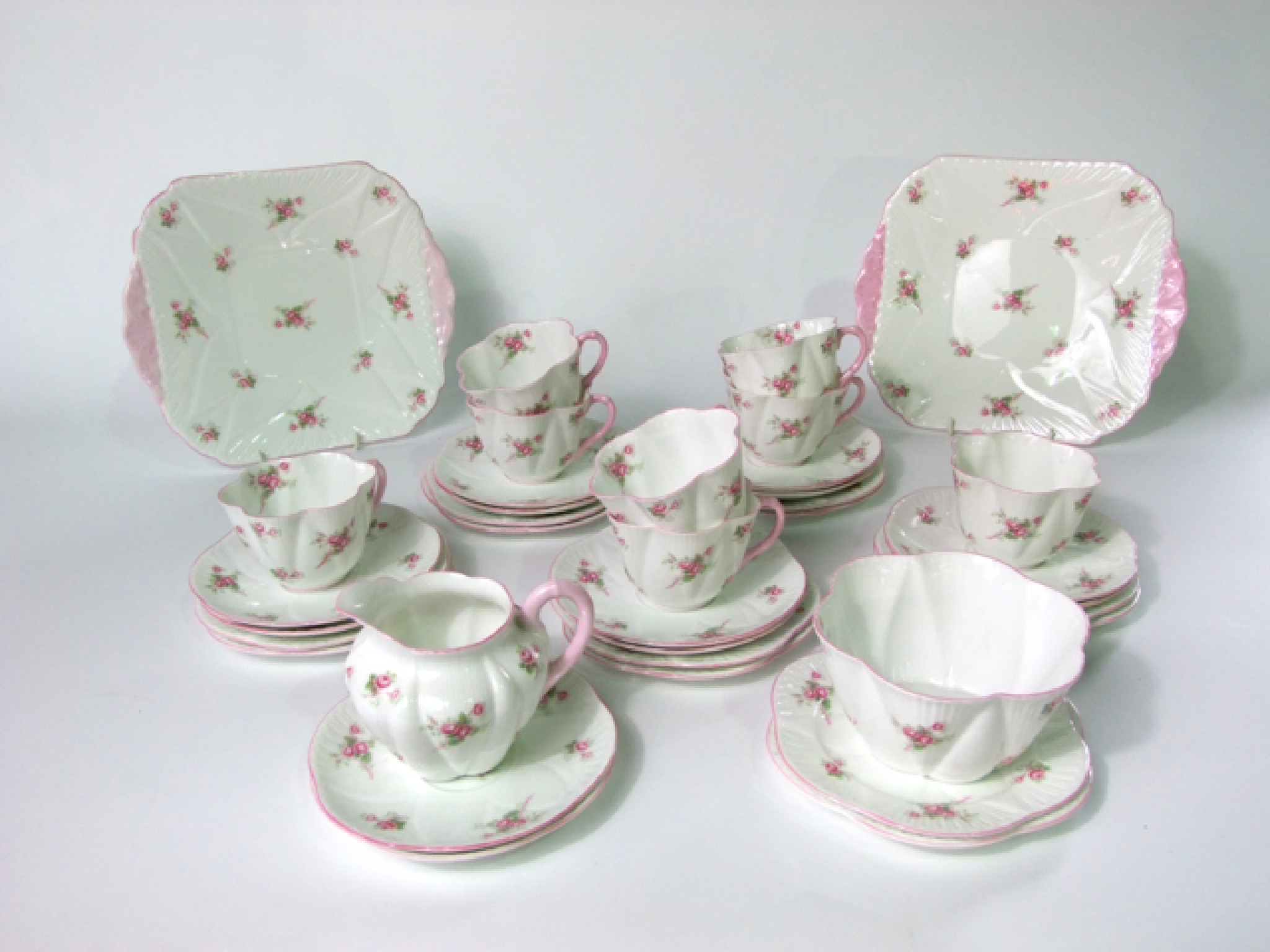 Appraisal: A collection of Shelley Bridal Rose pattern tea wares number