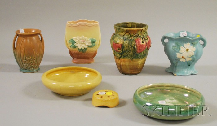 Appraisal: Seven Pieces of Assorted Art Pottery including Weller and Hull