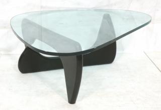 Appraisal: ISAMU NOGUCHI Triangle Glass Top Table Hinged e ISAMU NOGUCHI