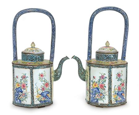 Appraisal: Two Chinese Enamel Teapots Estimate -