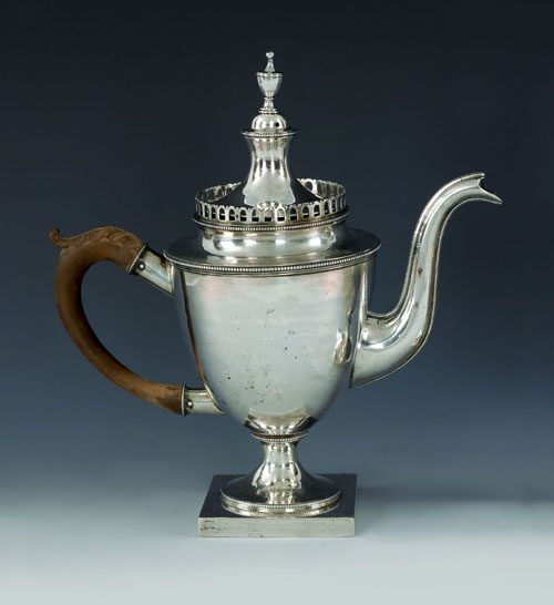 Appraisal: Philadelphia silver coffee pot ca bearing the touch of Joseph