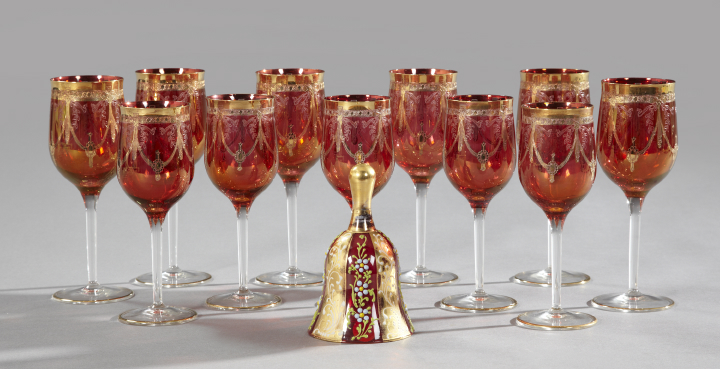 Appraisal: Twelve-Piece Group of Ruby Glassware first quarter th century comprising