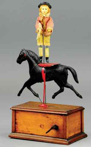 Appraisal: IVES CIRCUS RIDER c very rare example depicts performer on