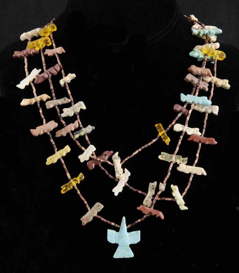 Appraisal: SEVEN TRADITIONAL SOUTHWESTERN NECKLACES Comprising silver coral turquoise and other