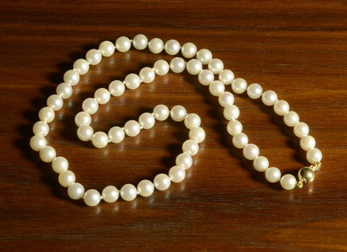 Appraisal: PRINCESS LENGTH PEARL NECKLACE measuring inches in length and strung