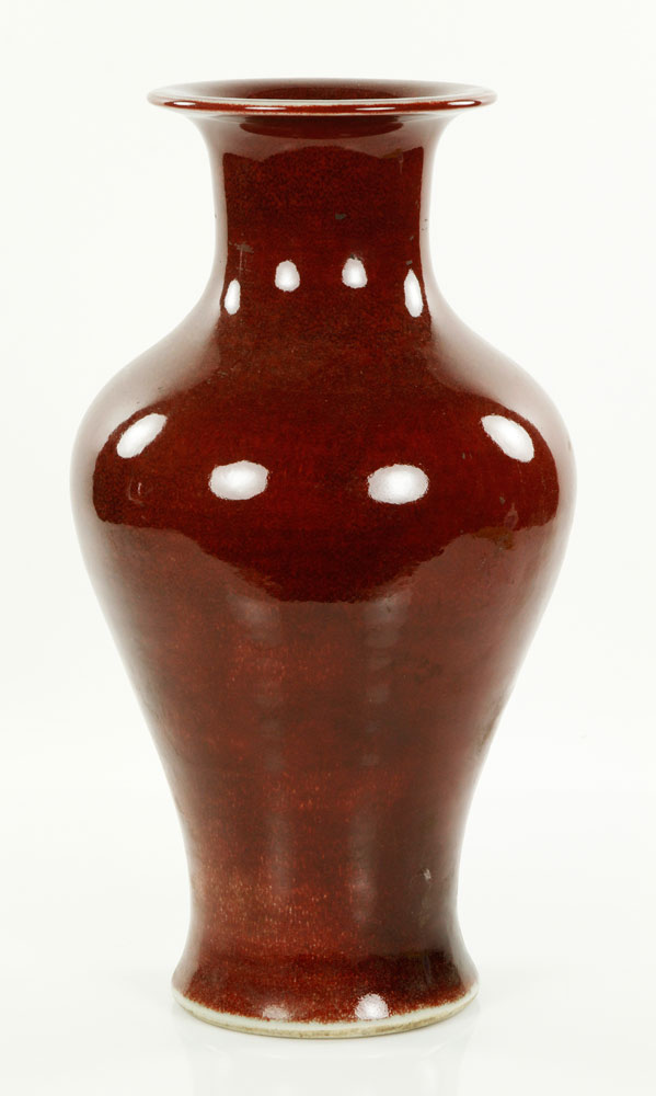 Appraisal: - Chinese Red Glazed Vase Chinese vase red glazed porcelain