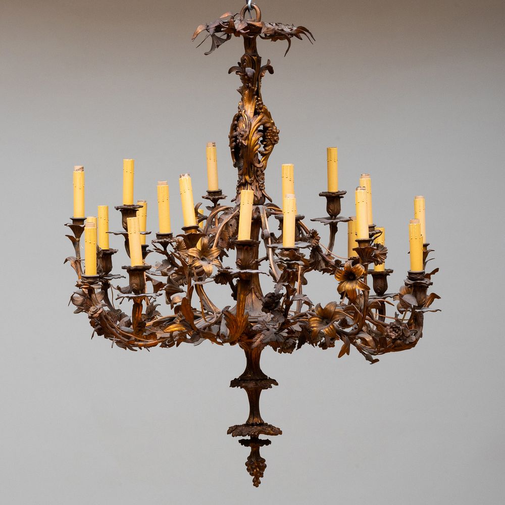 Appraisal: Louis XV Style Gilt-Metal Eighteen-Light Chandelier x in diam Weschler's