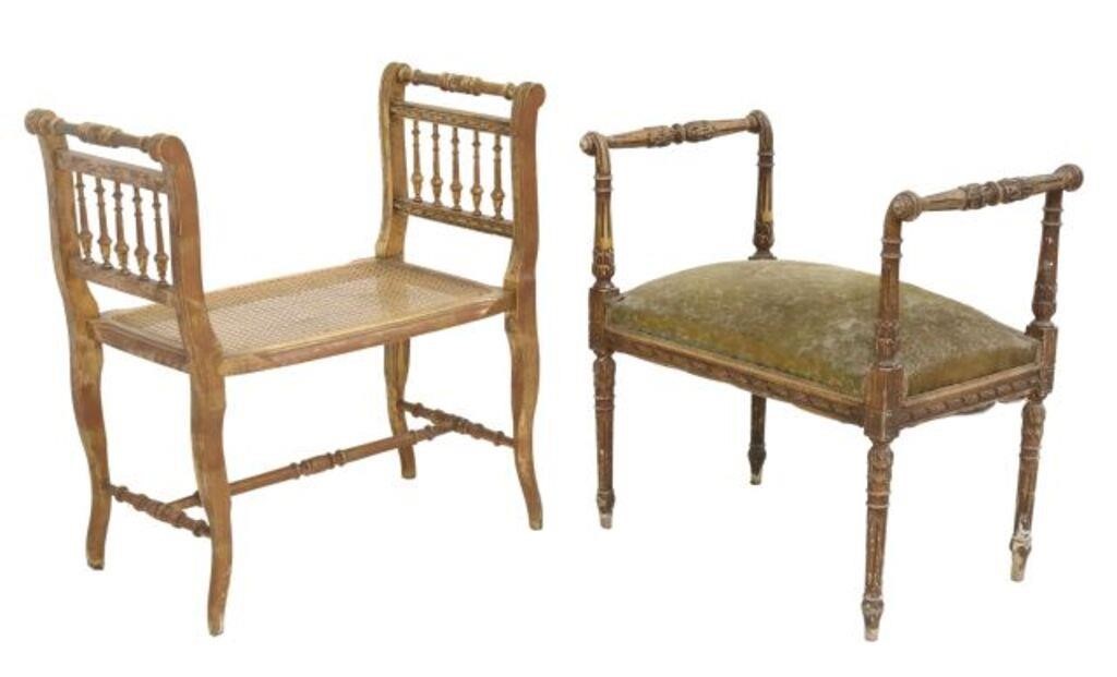 Appraisal: lot of French Louis XVI style benches late th early