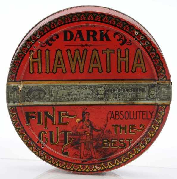 Appraisal: Lot of Tobacco Pie-Shape Tins Description Hiawatha Fine Cut Tobacco