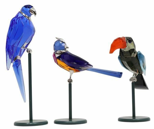 Appraisal: lot of Swarovski Paradise Bird crystal figures having polychrome faceted