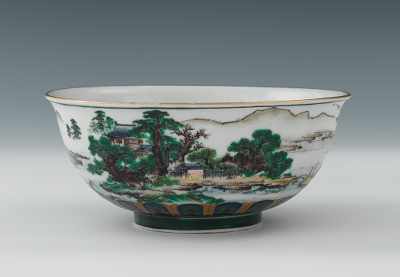 Appraisal: A Japanese Panoramic Porcelain Bowl ca th Century Footed porcelain