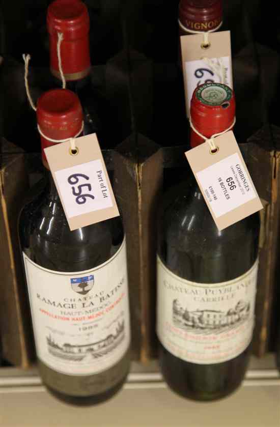 Appraisal: Sixteen bottles mostly bourgeois-level clarets from the s and '