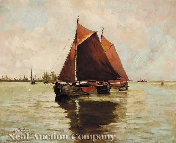 Appraisal: B D Paine British School late th c Sailing Vessels