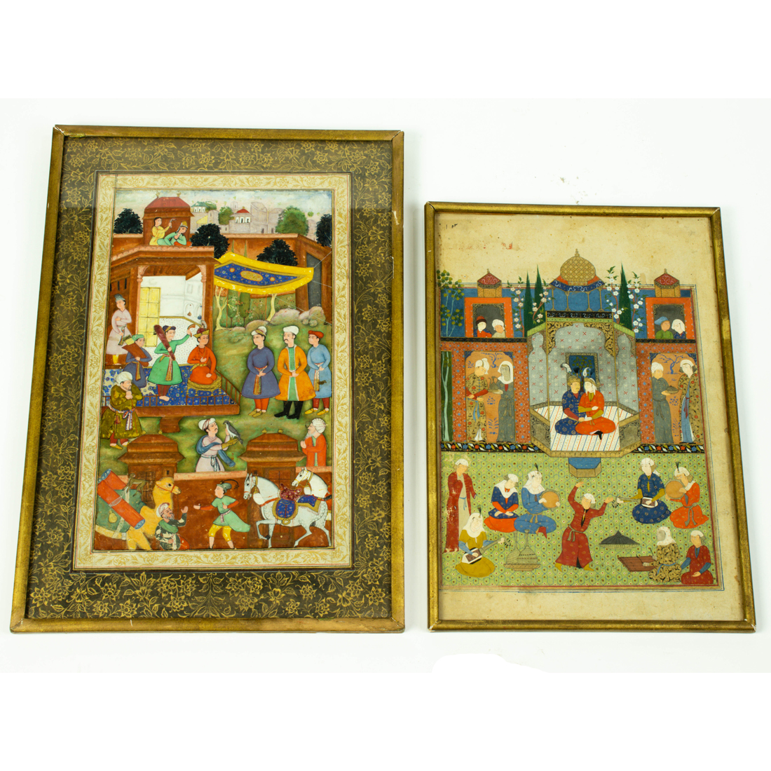 Appraisal: LOT OF INDIAN MINIATURE INTERIOR PAINTINGS Lot of Indian miniature