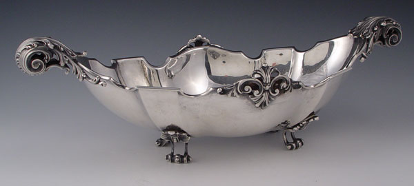 Appraisal: LARGE FOOTED CONTINENTAL STERLING CENTER BOWL Unknown Italian maker Ornate