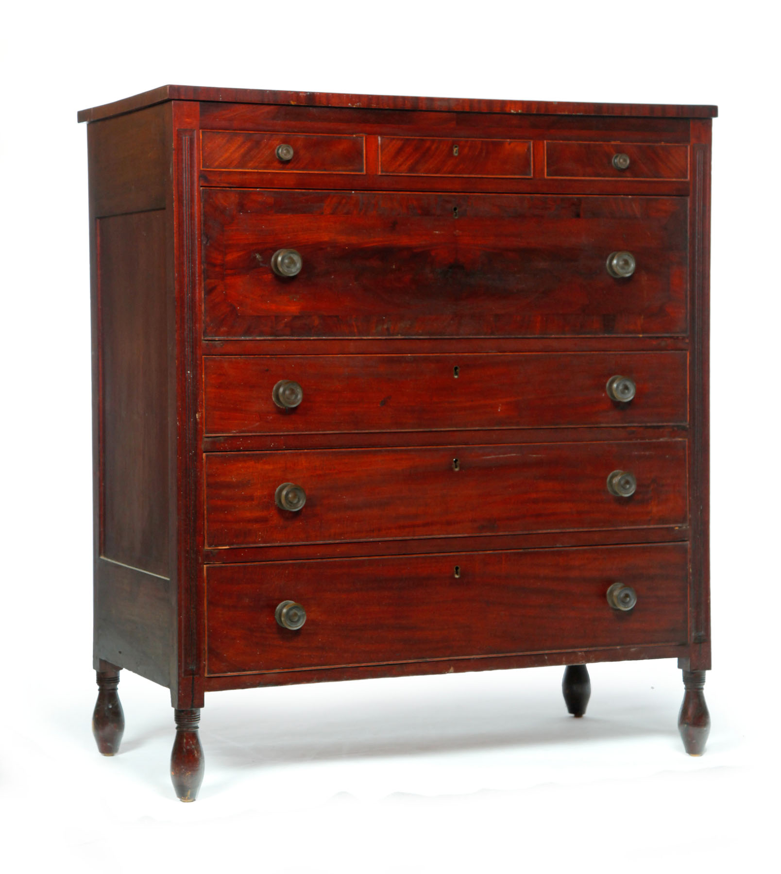 Appraisal: SHERATON CHEST OF DRAWERS American - mahogany and pine Three