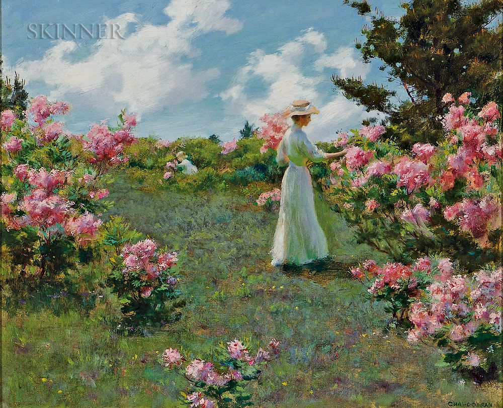 Appraisal: Charles Courtney Curran American - Gathering Flowers Charles Courtney Curran