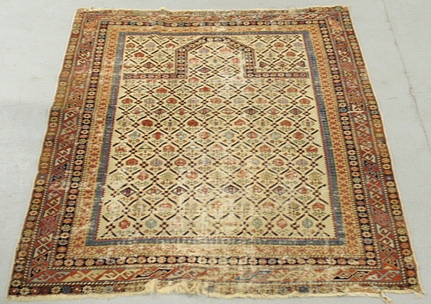 Appraisal: - Dagestan oriental prayer rug As found x -