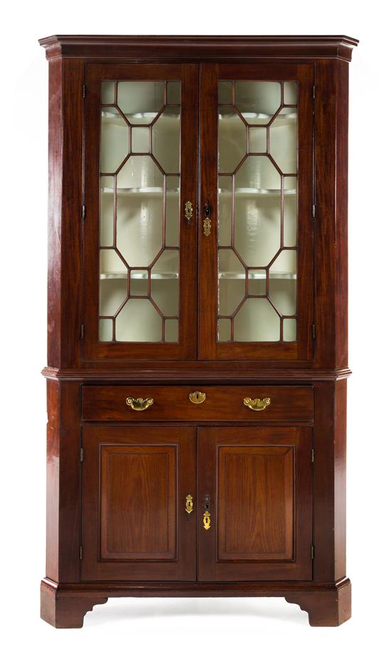 Appraisal: Sale Lot A George III Style Mahogany Corner Cabinet th