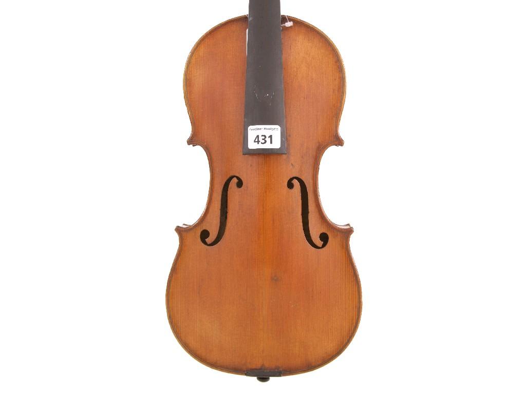 Appraisal: Early th century Stainer copy violin labelled Choisi par Leon