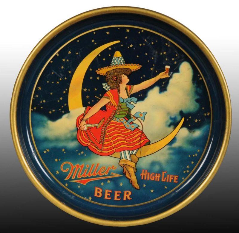 Appraisal: Tin Litho Miller Beer Serving Tray Description Circa Great color