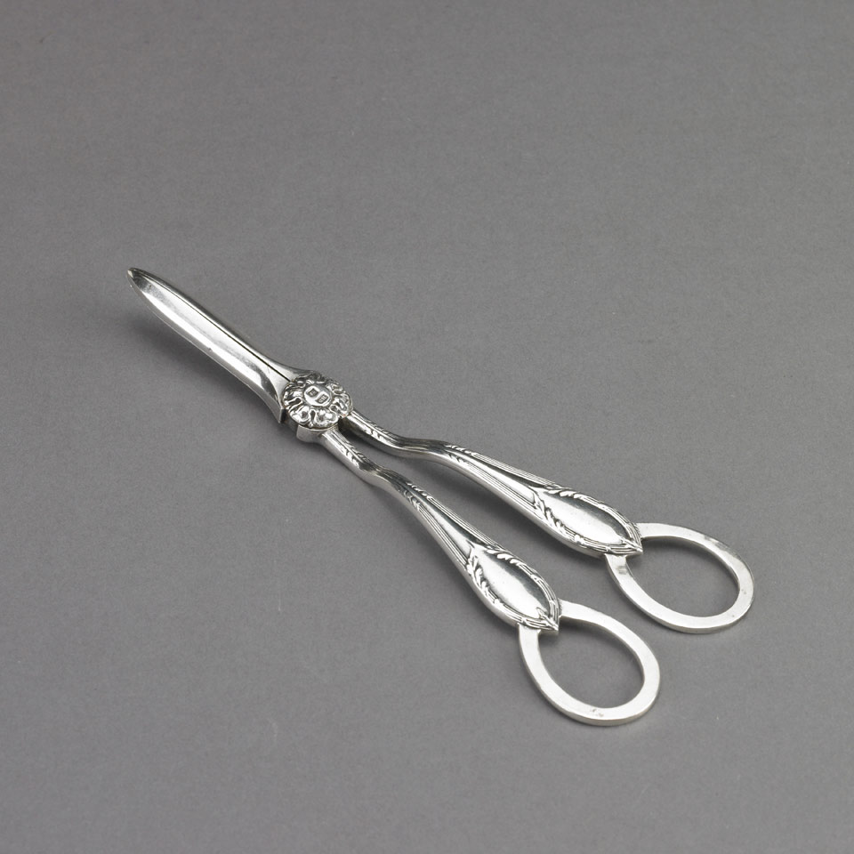 Appraisal: Pair of English Silver Grape Shears George Howson Sheffield Length