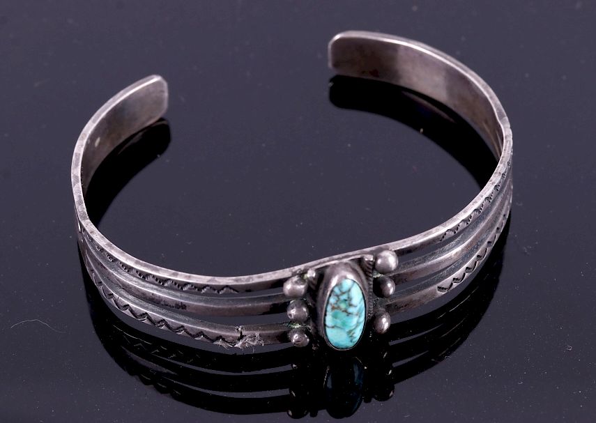 Appraisal: Route Old Pawn Navajo Turquoise Bracelet For your consideration is