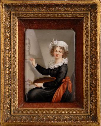 Appraisal: CONTINENTAL PORCELAIN PLAQUE MADAME VIGEE LEBRUN After the artist's self