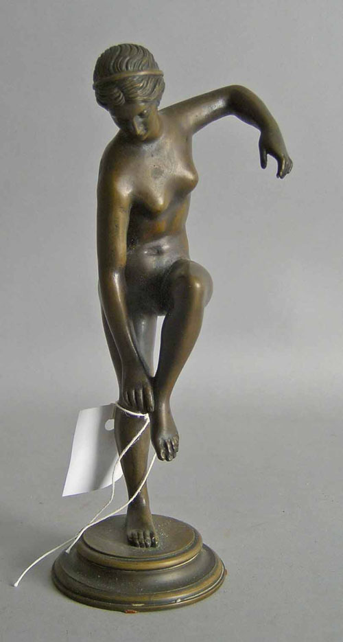 Appraisal: Cast bronze nude early th c h