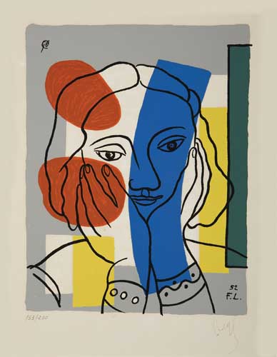 Appraisal: FERNAND L GER after Portrait de femme Color screenprint -