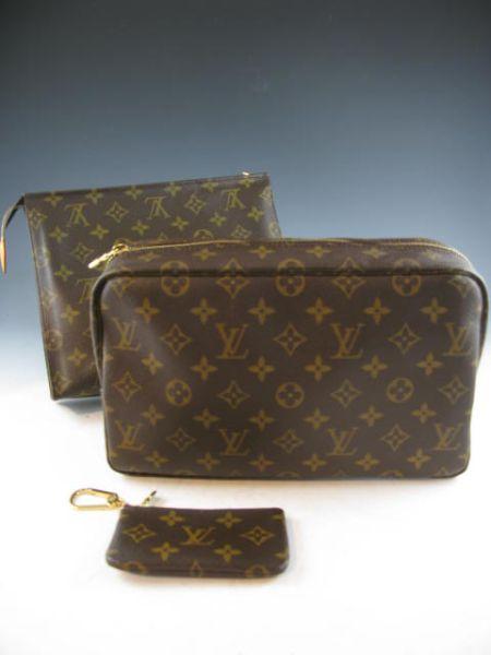 Appraisal: Three Louis Vuitton Accessory Bags toilet pouch bag x x