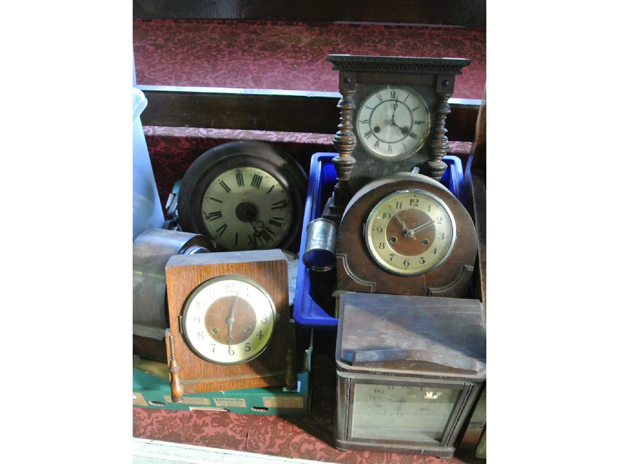 Appraisal: A th century postmans alarm three Art Deco mantle clocks