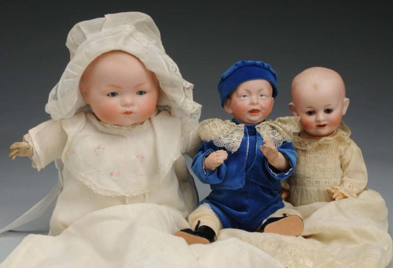 Appraisal: Lot of Bisque Head Character Babies Description German Ca -