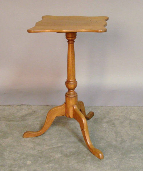 Appraisal: New England butternut candlestand th c h w