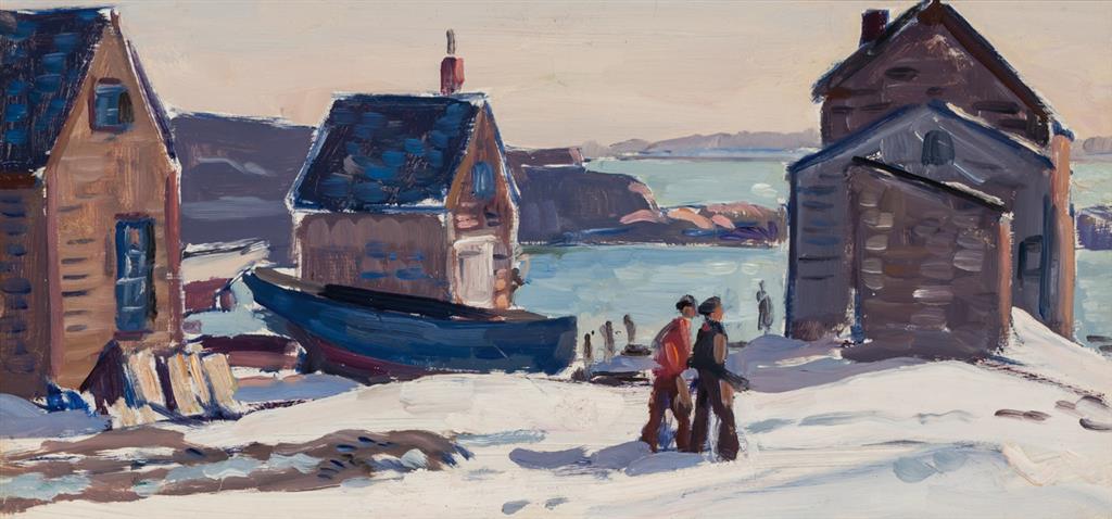 Appraisal: GIFFORD BEAL American - Fish Houses Winter Day circa oil