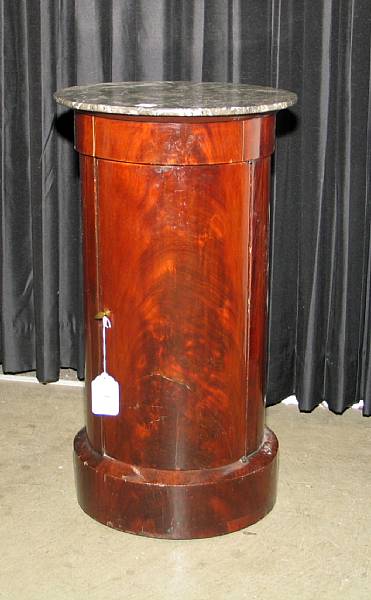 Appraisal: A French mahogany cylinder cabinet th century height in diameter