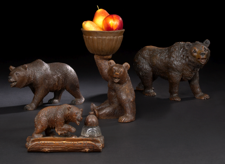 Appraisal: South German Well-Carved and Stained Lindenwood Figure of a Growling