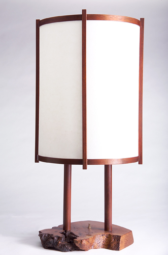 Appraisal: GEORGE NAKASHIMA Fine and early table lamp c with cyclindrical