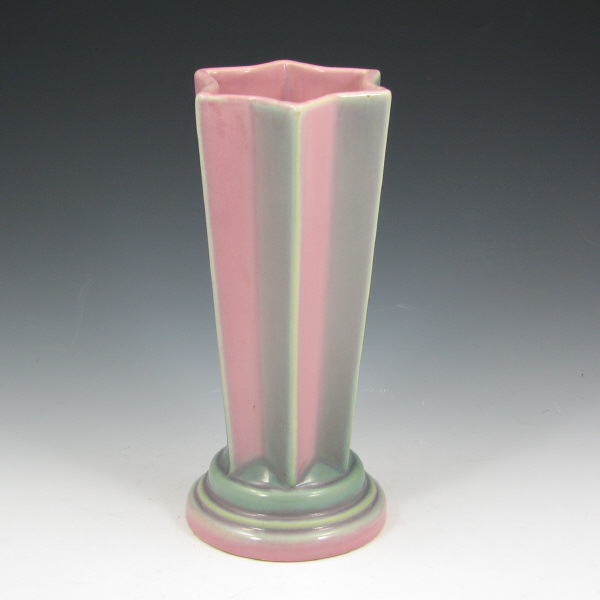 Appraisal: Roseville Futura - Pleated Star Vase - Mint Roseville Futura