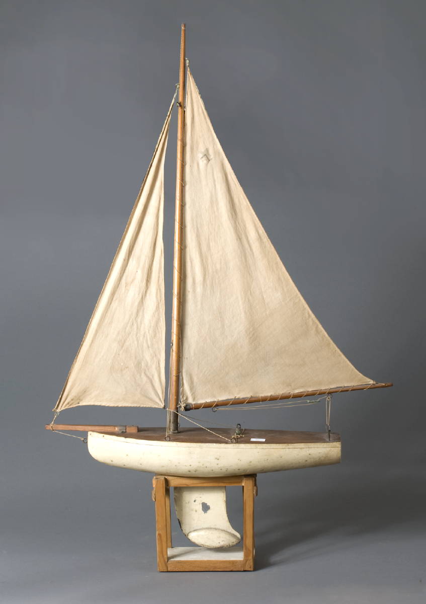 Appraisal: CARVED AND PAINTED POND MODEL OF THE SLOOP quot IMP