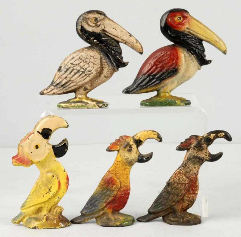 Appraisal: Lot of Cast Iron Parrot Bottle Openers Condition Very Good