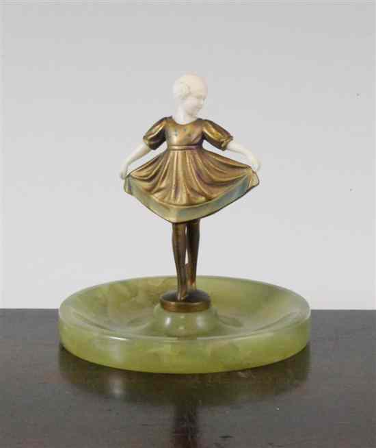 Appraisal: Ferdinand Preiss an Art Deco bronze and ivory bibelot modelled