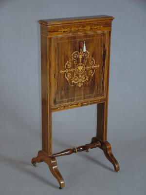 Appraisal: An Edwardian rosewood and satinwood inlaid ladies secretaire the hinged