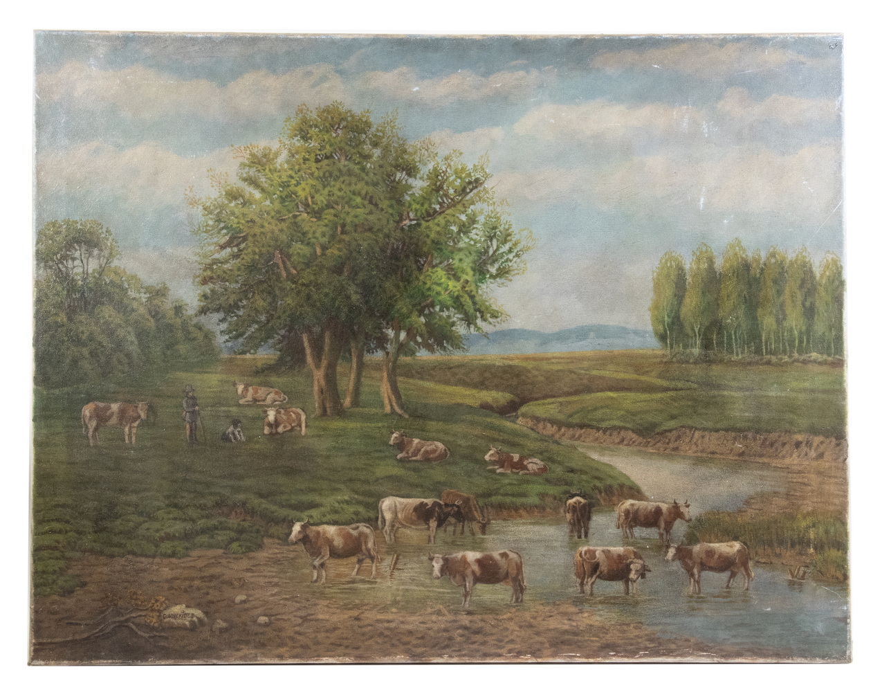 Appraisal: CLINTON LOVERIDGE NY NH - Pastoral Scene with Herder and