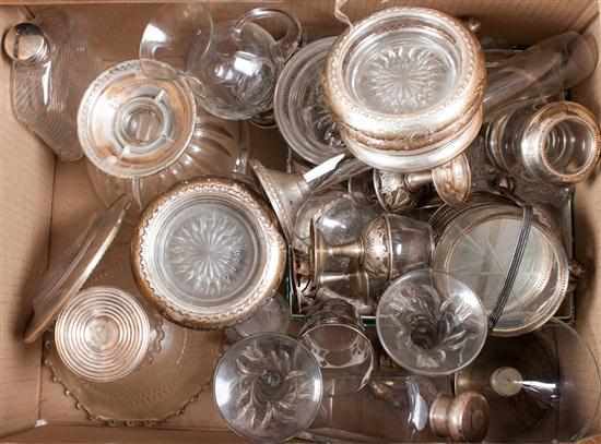 Appraisal: Fifty-nine American silver-mounted glass table articles and other items by