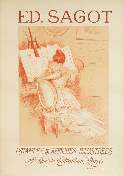 Appraisal: Paul C sar Helleu Ed Sagot Lithographic poster printed in